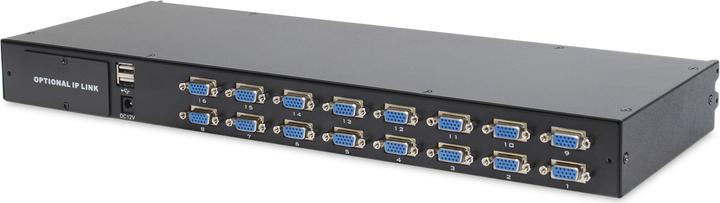 Produktbild Digitus Modulare Konsole mit 19" TFT (48,3cm), 16-Port KVM & Touchpad, spanischer Tastatur