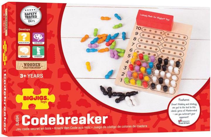Bigjigs Holzspiel Crack the Code (Multilingual, 2 Spieler)