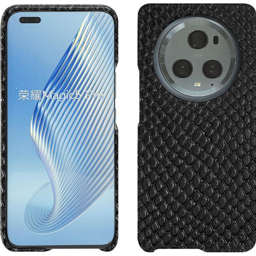 Noreve Lederschutzhülle (Honor Magic5 Pro), Smartphone Hülle, Schwarz