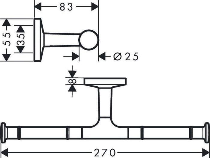 Actual product image hansgrohe Axor Universal Circular double polished nickel toilet roll holder