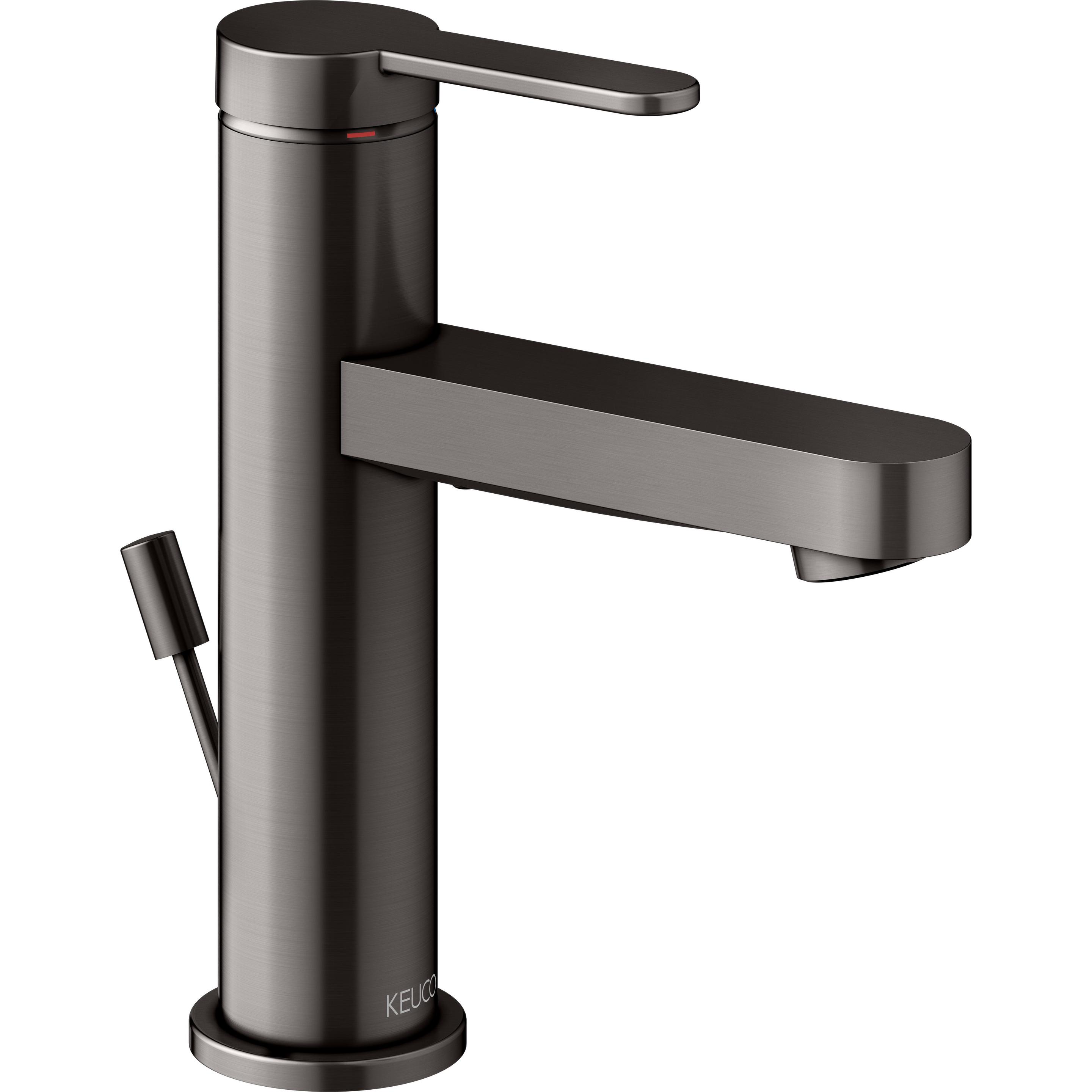 Keuco, Badarmatur, IXMO Flat Einhebel-Waschtischmischer 100, mit Zugstangen-Ablaufgarnitur, Ausladung 109mm