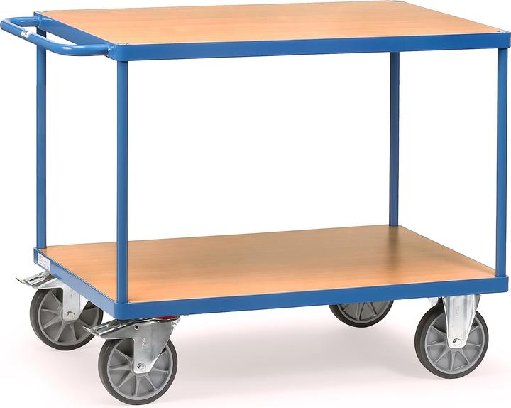 Actual product image Fetra Heavy table trolley 2401, 2 shelves, 600 kg, horizontal handle (600 kg)