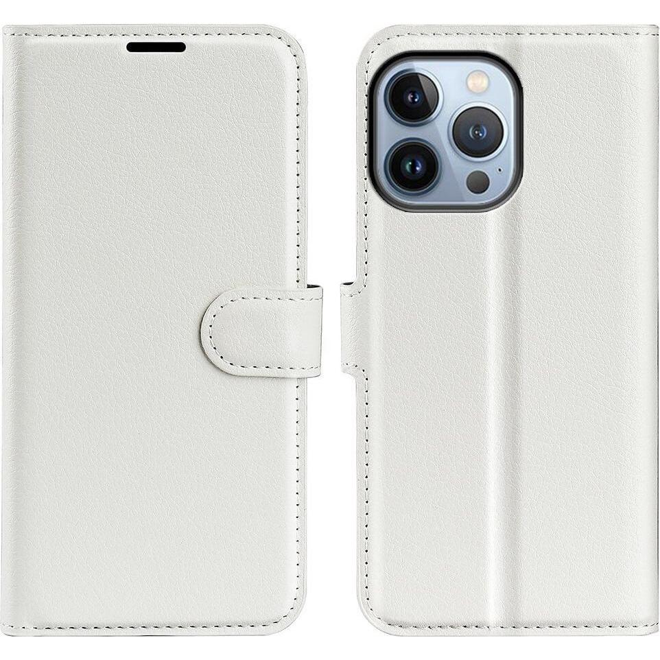 Cover-Discount iPhone 14 Pro - Leder Etui Hülle weiss (Apple iPhone 14 Pro), Smartphone Hülle, Weiss