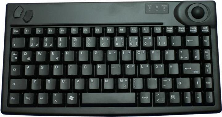 Actual product image Active Key Keyboard Compact industry with integrated trackball (Eng. Int., Cable)