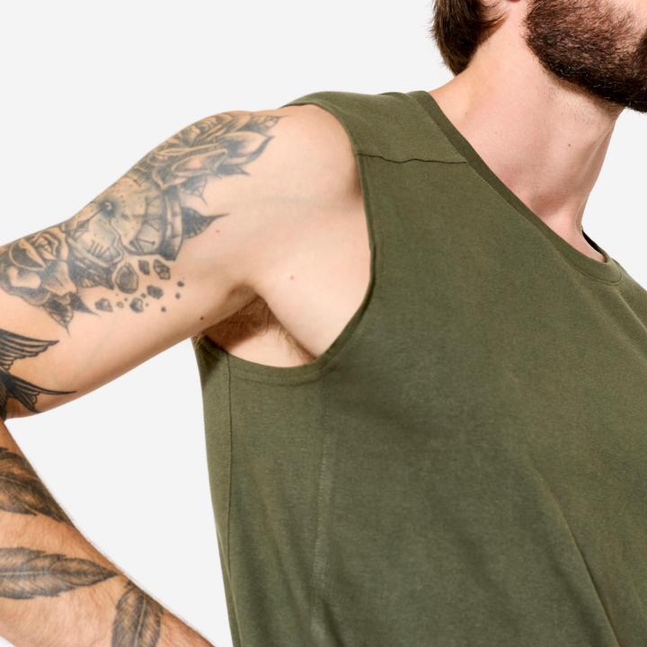 Produktbild Domyos Men's Stretchy Fitness Tank Top - Khaki Green (XXL)