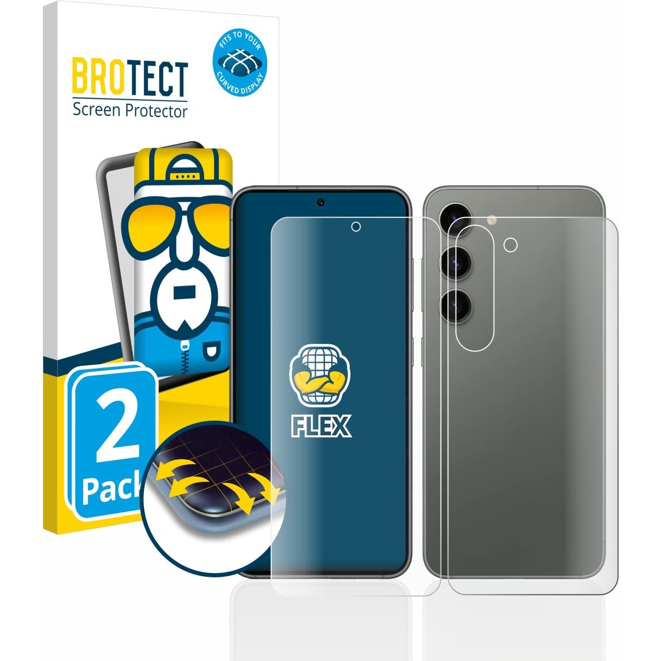 BROTECT Full-Cover Displayschutz (2 Stück, Samsung Galaxy S23+), Smartphone Schutzfolie, Transparent