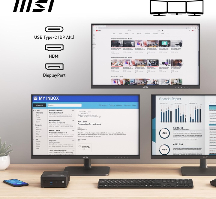 Produktbild MSI Cubi N ADL-007DE (Intel N100, 4 GB, 128 GB, Intel UHD Graphics)