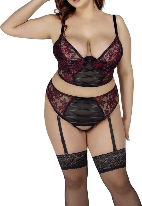 Produktbild Cottelli Collection BH Set schwarz/rot 95C/2XL (95 C)