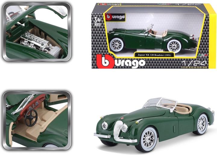 Actual product image Bburago 18-22018 - Jaguar XK 120 Roadster (1951) dark green - 1:24