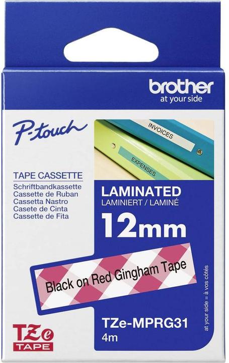 Actual product image Brother Tze-Mprg31 (1.20 cm, Red, Black, White)