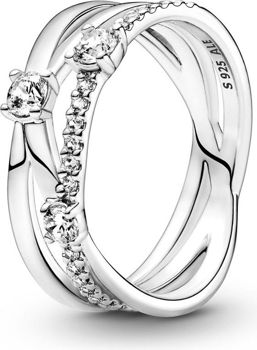 Pandora Ring funkelndes Dreiband (14, 54, 925 Silber)