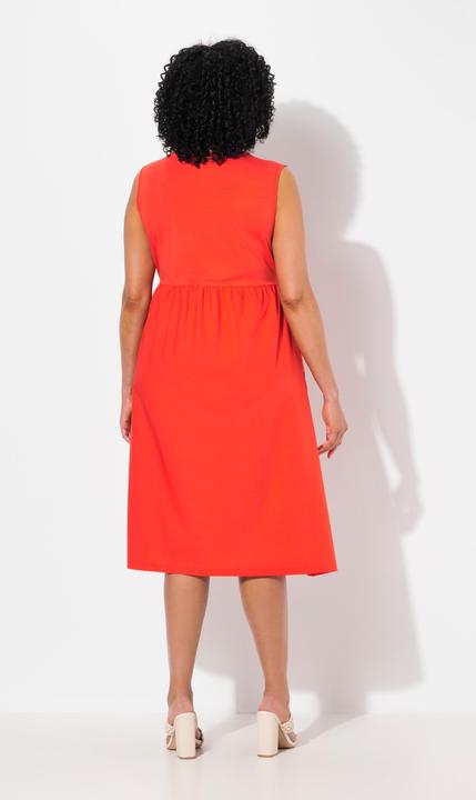Produktbild Ulla Popken Kleid, Materialmix, A-Linie, Rundhals, ärmellos (60)