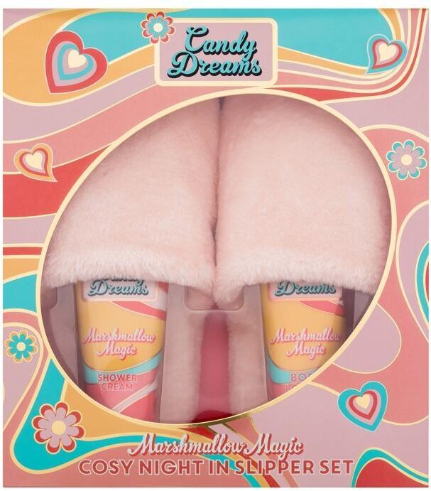 Xpel Candy Dreams Marshmallow Magic Cosy Night In Slipper Set (100 ml)