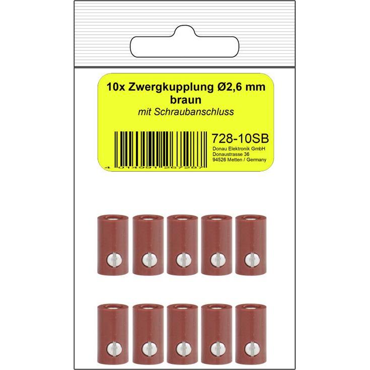 Donau 10 ZWERGKUPPLUNG 2,6mm braun, Elektronikkabel + Stecker, Braun