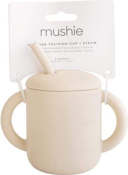 Actual product image Mushie Drinking Mug with Straw Cambridge Blue
