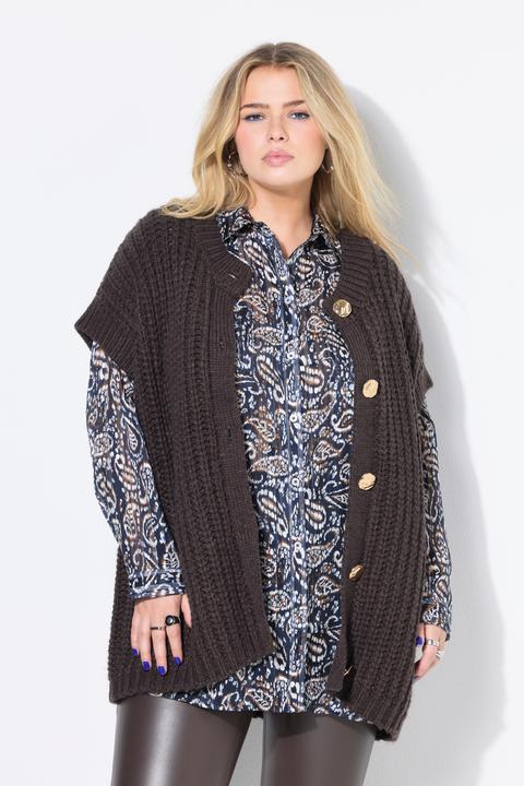 Produktbild Studio Untold Strickweste, Boxy Shape, Strukturstrick, Schmuckknöpfe (46, 48)