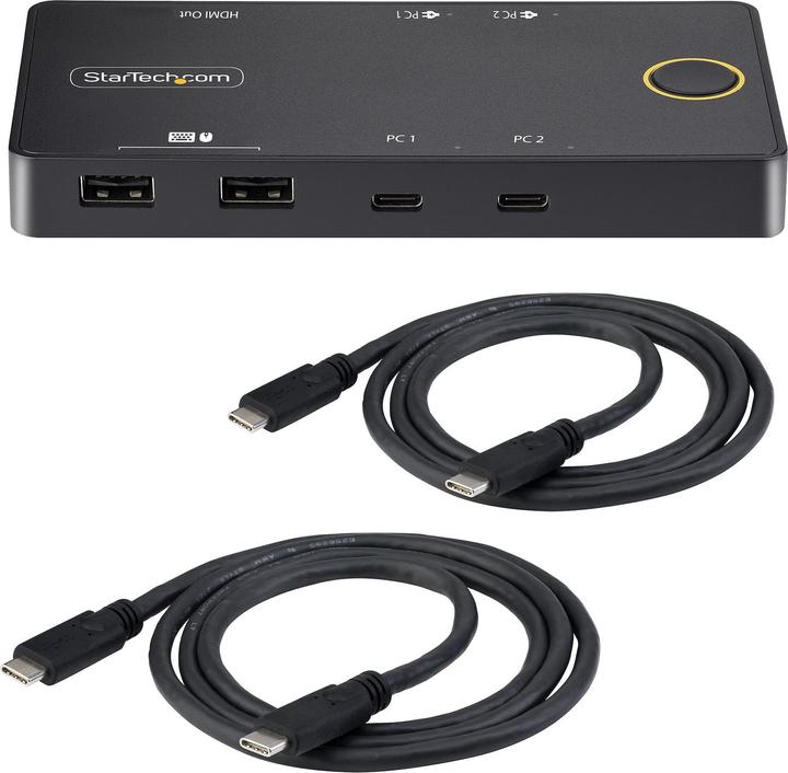 Actual product image StarTech com C2-H46-UC2-PD-KVM, 4096 x 2160 pixels, 4K Ultra HD, 10 W, Noir