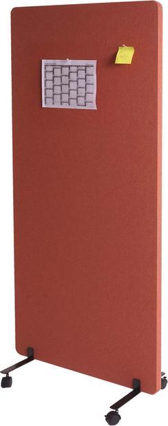Mendler Akustik-Trennwand, Büro-Sichtschutz Raumteiler Pinnwand, doppelwandig rollbar Stoff/Textil 167x80cm (167 x 80 x 39 cm)