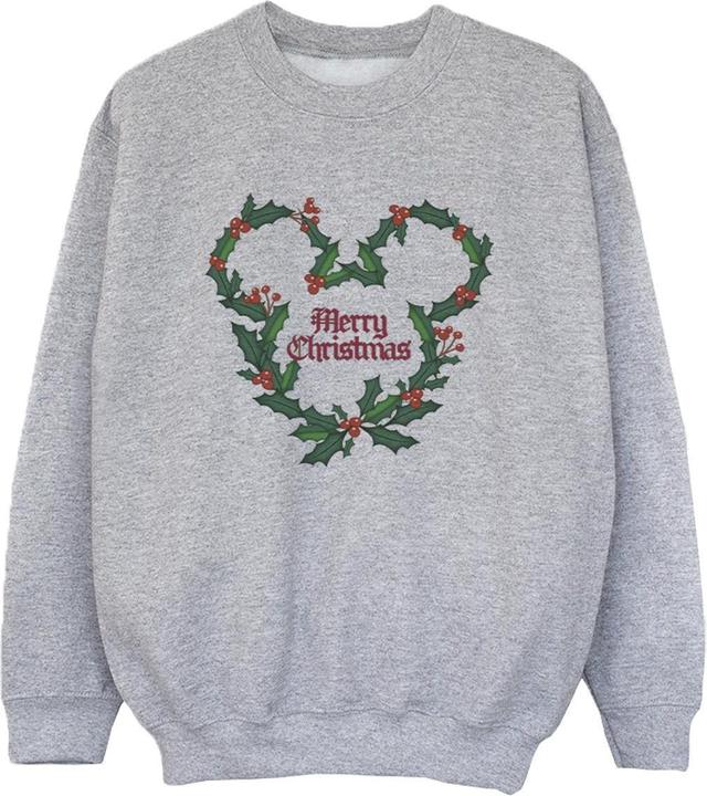 Actual product image Disney Boys Mickey Mouse Merry Christmas Holly Sweatshirt (128)