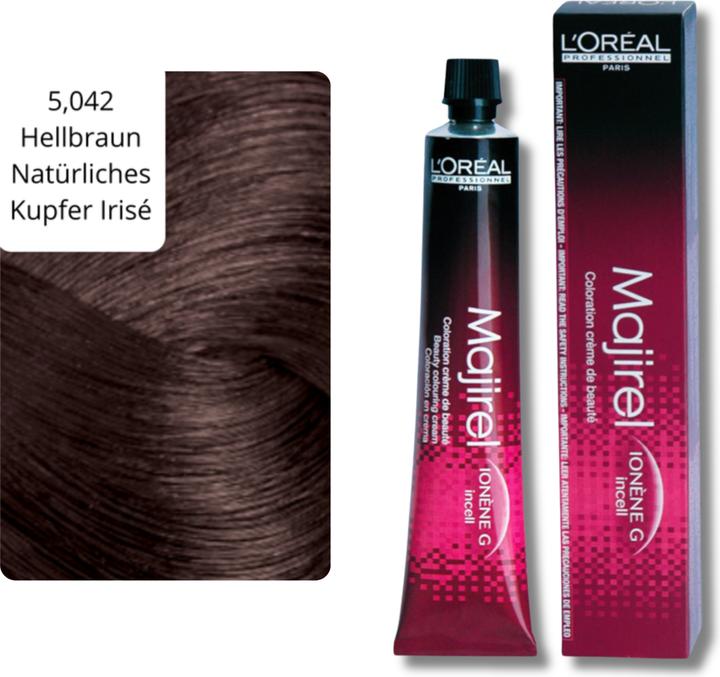 Actual product image L'Oréal Professionnel Majirel hair color (5,042 Light brown Natural copper Irisé)