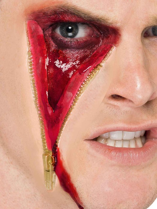 Produktbild Smiffys Zip Face Reissverschluss Horror Wunde Latex Applikation