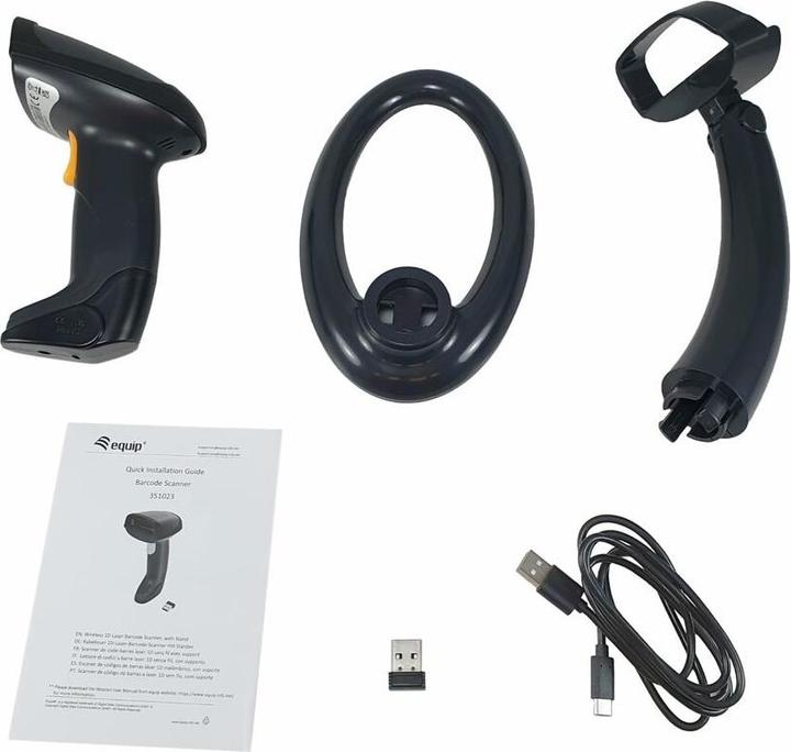 Actual product image equip Barcode handheld scanner Laser Wireless USB (1D barcodes)