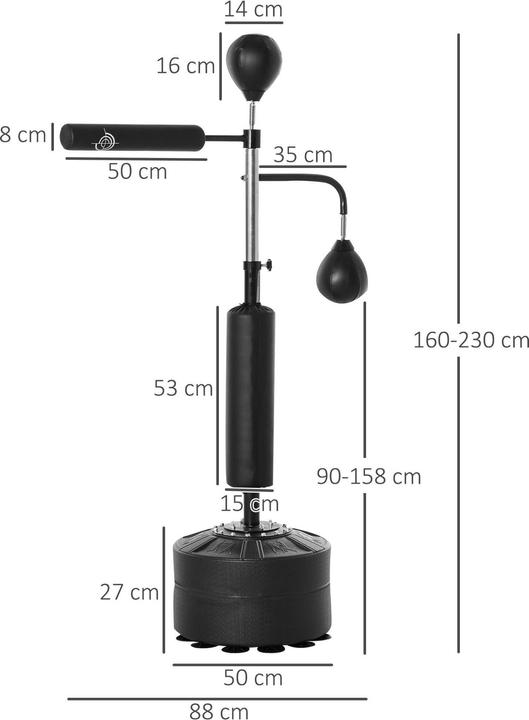 Actual product image Homcom 3-in-1 boxing stand with 2 speed balls (88 cm, 11.50 kg)