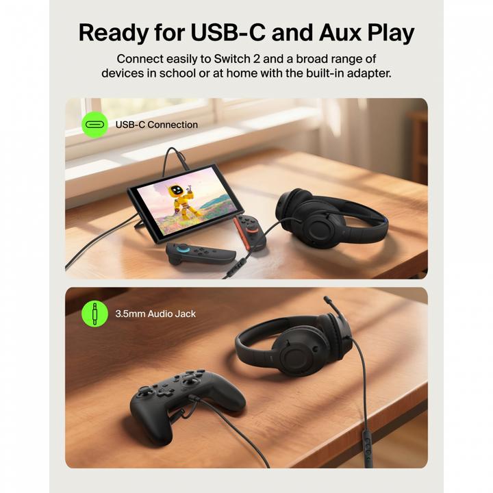 Productafbeelding Belkin Gaming On-Ear Kopfhörer für Kinder mit Kabel ENA011hqBK
