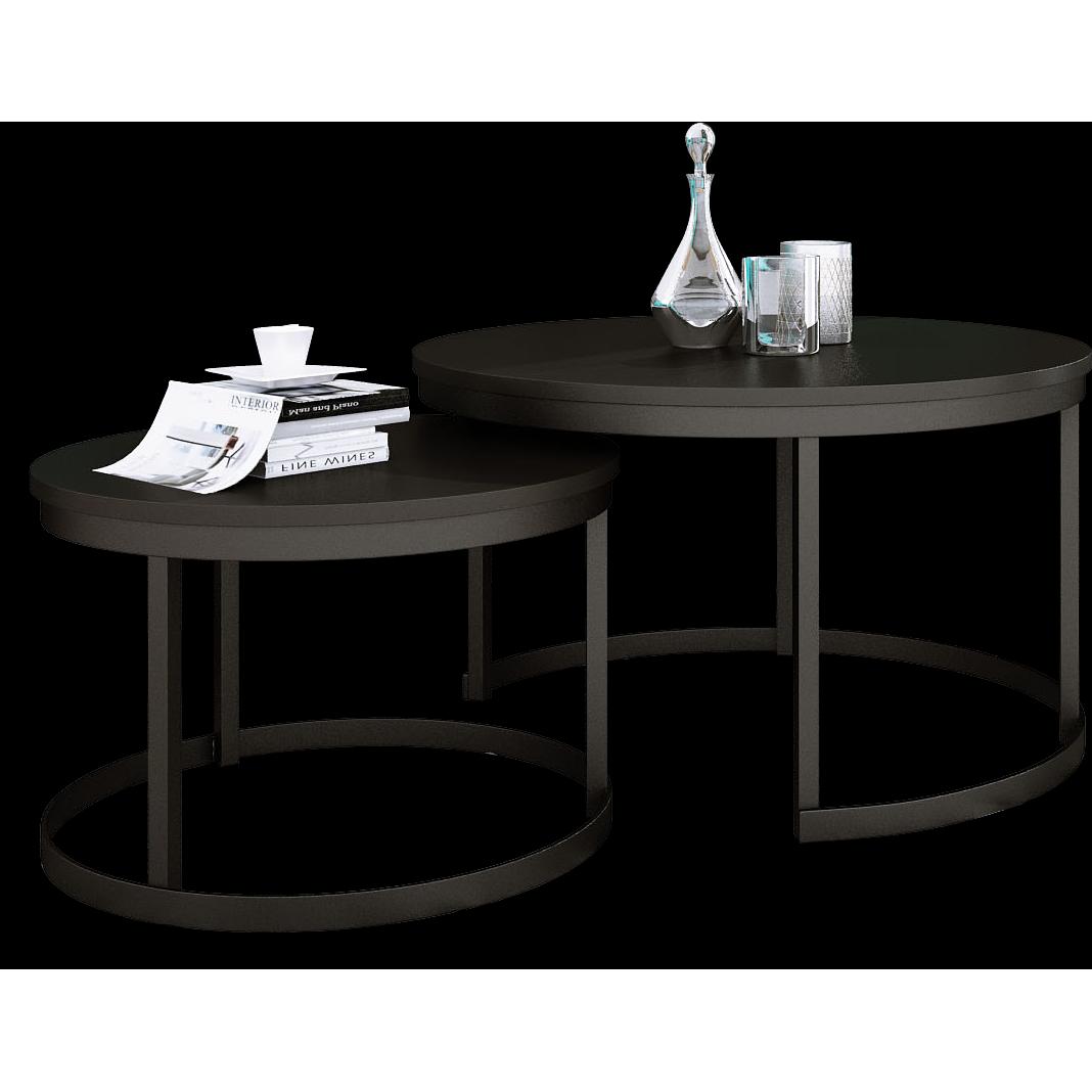 ADRK Furniture, Couchtisch + Beistelltisch, Okin (75 x 75 x 43 cm)