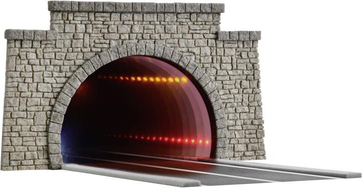 Viessmann Strassen Portal H0 Tunnel stradale classico, con effetto di profondità a specchio LED