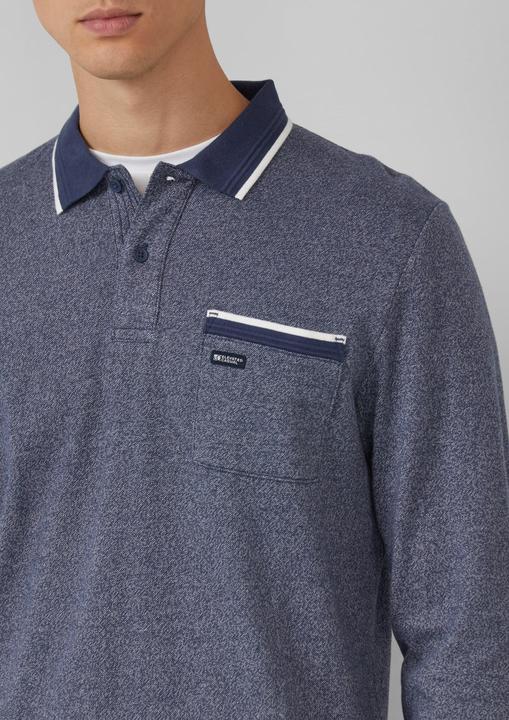 Produktbild s.Oliver Polo-Shirt Langarm-Polo mit Bündchen in Melange-Optik (M)