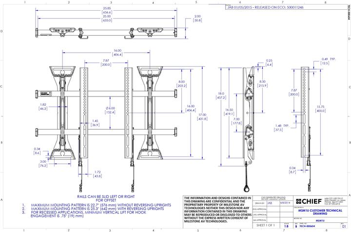Produktbild Chief MSM1U (Wand, 65", 80 kg)