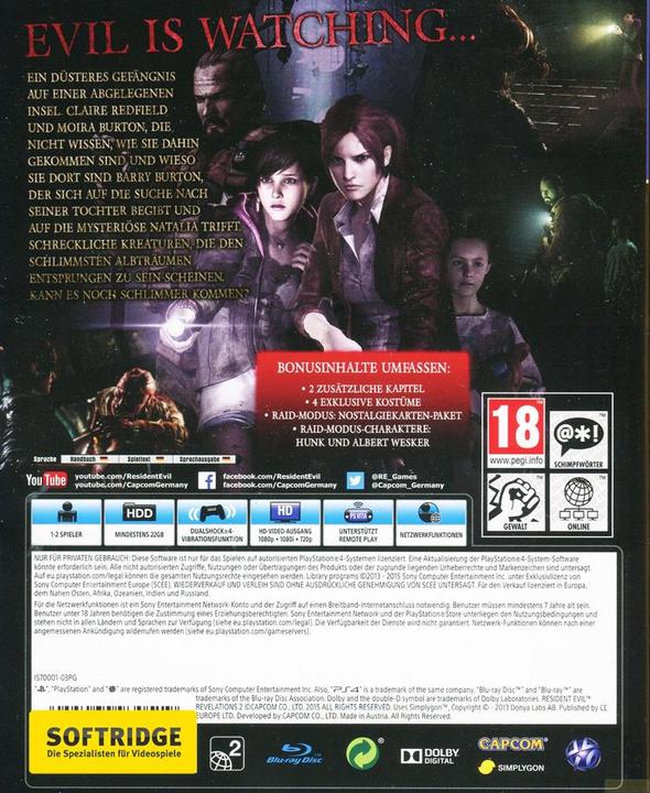 Image du produit Capcom Resident Evil Revelations 2 (pr4) (PS4, EN)
