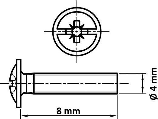 Produktbild Haushalt HANDLE BOLT 4X8 MM. ZN. 20 PCS (20 Stk.)
