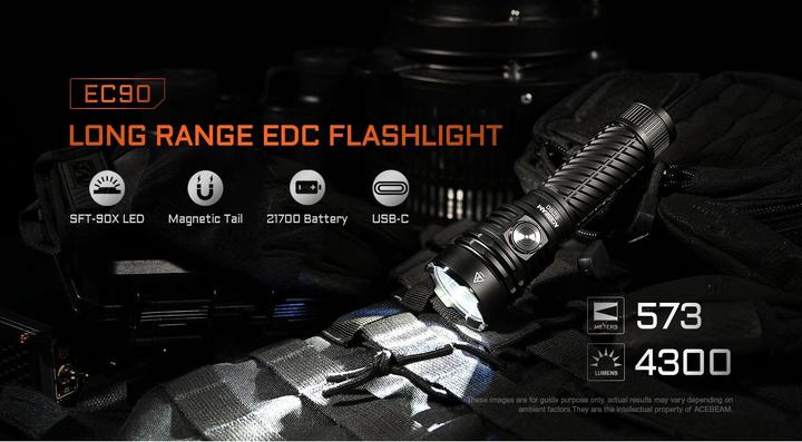 Actual product image AceBeam LED-Taschenlampe EC90, 4'300 Lumen (inkl. Akku) (13.75 cm, 4300 lm)