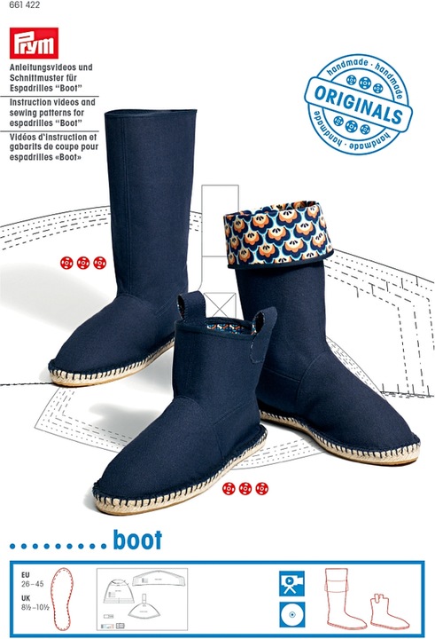 Actual product image Prym How-to videos for espadrilles, boots with pattern