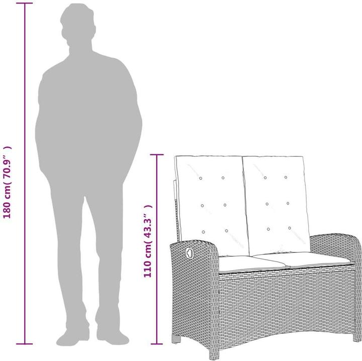 Produktbild vidaXL verstellbare Gartenbank