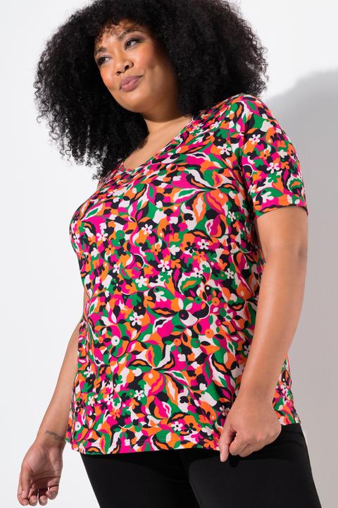 Produktbild Ulla Popken Longshirt, A-Linie, V-Ausschnitt, Halbarm (46, 48)