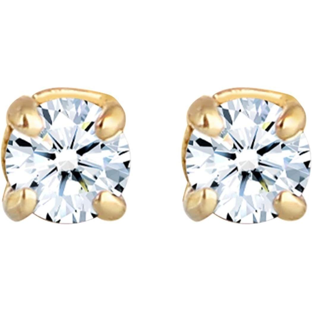 Elli, Orecchini, Klassische SolitäR-Diamantohrringe, (585 Oro Giallo)