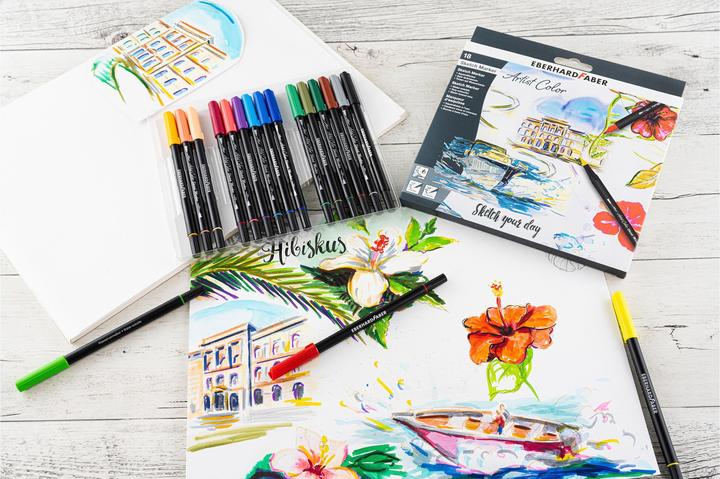 Productafbeelding EberhardFaber Vezelstiften Sketch Marker Artist Color 18 stuks (Veelkleurig, 18 x)