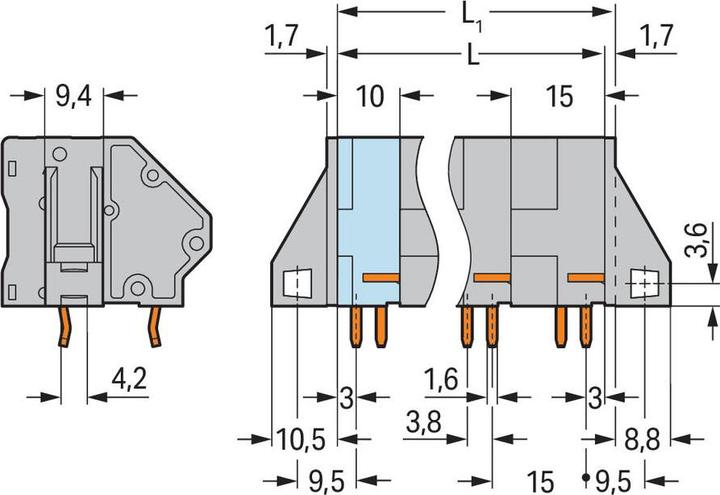 Image du produit Wago Borne pour circuit imprimé