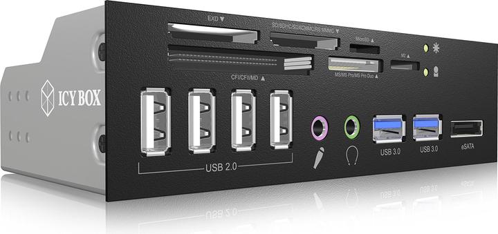 Icy Box IB-863A-B (eSATA, USB 3.0, USB 2.0, Kopfhörer)