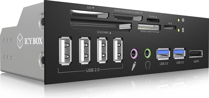 Actual product image Icy Box IB-863A-B (eSATA, USB 3.0, USB 2.0, Headphones)