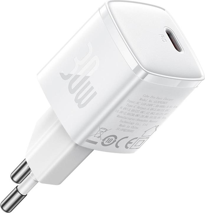 Image du produit Baseus - Wall Charger Cube Pro (CCXF000302) - Fast Charger, Type-C, 30W - White (30 W)