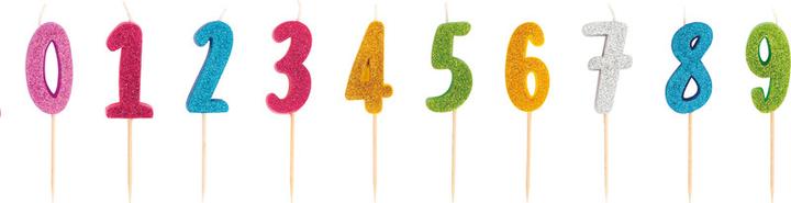Image du produit Trendhaus Bougies avec chiffre Birthday Fun Glitter Mini (7 x)