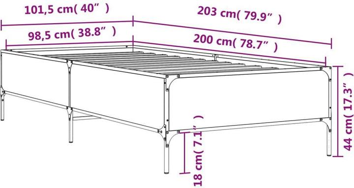 Image du produit vidaXL Bettgestell (100 x 200 cm)