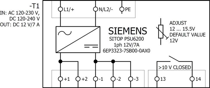 Produktbild Siemens DIN Rail Power Supply 12V 7A 84W