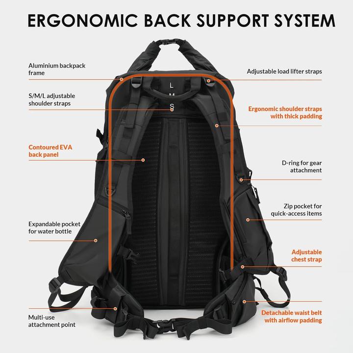 Actual product image Tarion Professional Camera Backpack with Rolltop Design, Side Access, and Removable Insert (Photo backpack, 35 l)
