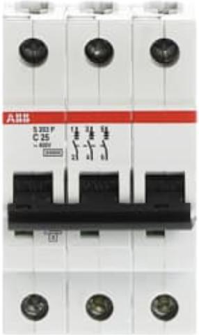 Immagine prodotto ABB S203P-C25 Interruttore 25A per M compatto a 3 poli