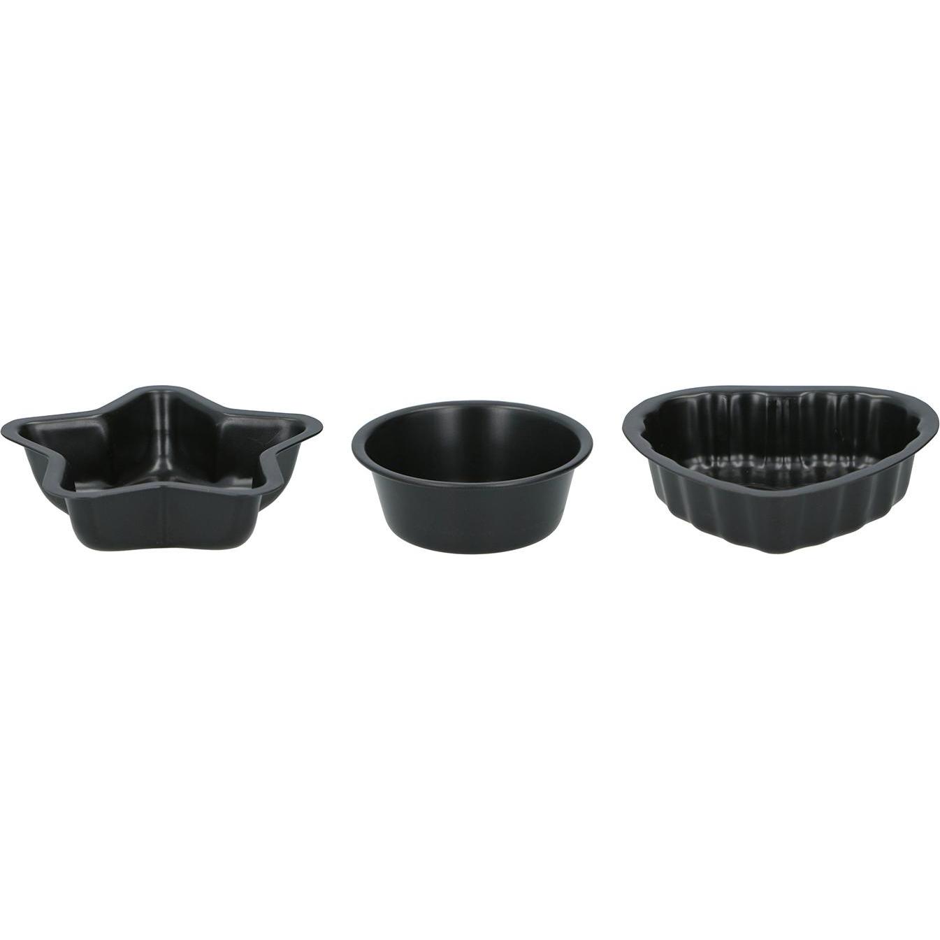 neuetischkultur Backförmchen-Set 3-teilig Metall, Backform, Schwarz